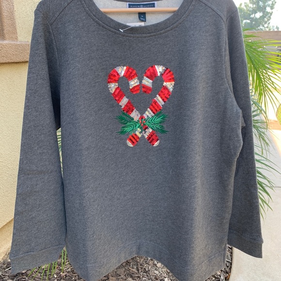 NWT Karen Scott Christmas sweatshirt - Picture 1 of 5
